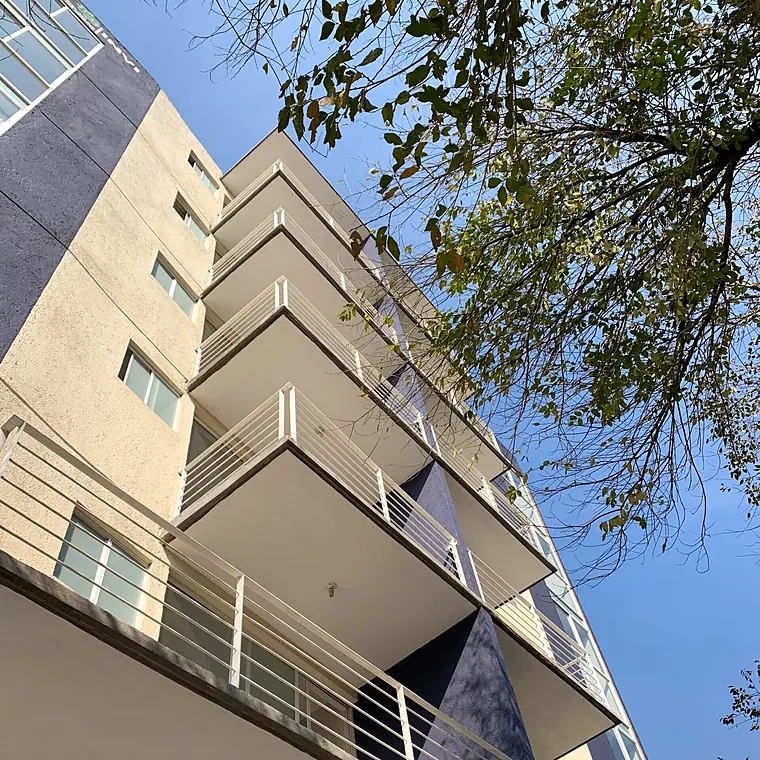 Balcones del conjunto habitacional de 40 viviendas en la colonia Doctores