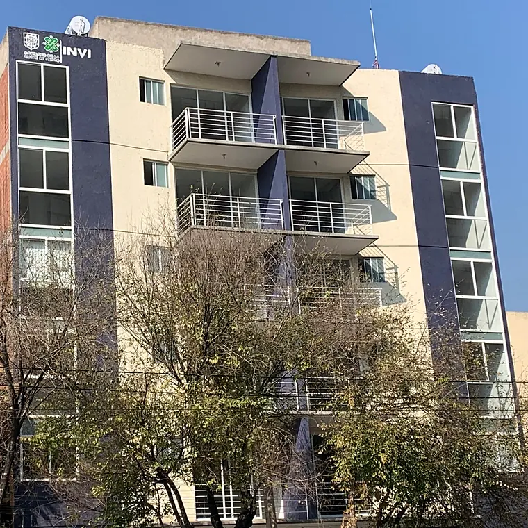 Fachada del conjunto habitacional de 40 viviendas en la colonia Doctores